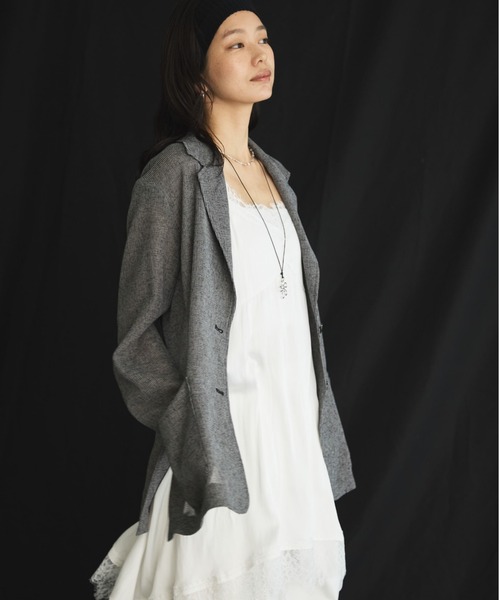 Doux archives（ドゥアルシーヴ）の「【展示会人気NO.1！】カラミツイードメッシュジャケット（テーラードジャケット・レディース・ベージュ/ブラック/ブラウン・FREE）」の18枚目の写真