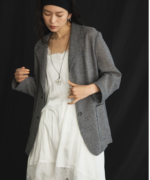 Doux archives（ドゥアルシーヴ）の「【展示会人気NO.1！】カラミツイードメッシュジャケット（テーラードジャケット・レディース・ベージュ/ブラック/ブラウン・FREE）」の21枚目の写真