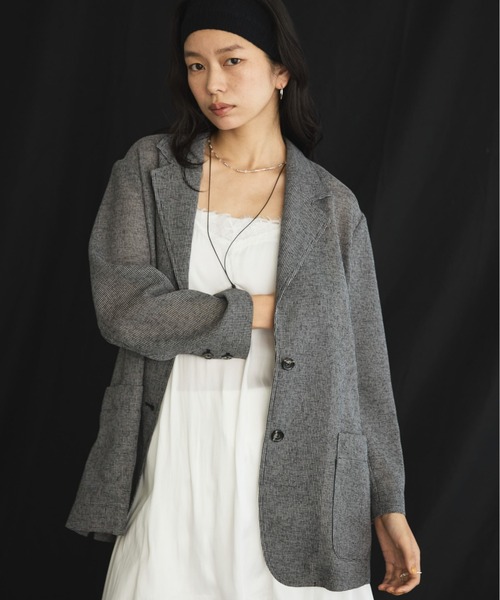 Doux archives（ドゥアルシーヴ）の「【展示会人気NO.1！】カラミツイードメッシュジャケット（テーラードジャケット・レディース・ベージュ/ブラック/ブラウン・FREE）」の22枚目の写真