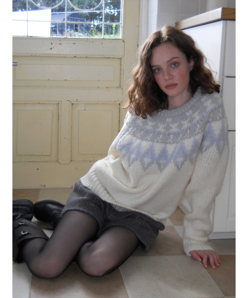ETMON（エトモン）の「Nordic Round Knit Pullover, Cream（ニット/セーター・レディース・その他・F）」の4枚目の写真