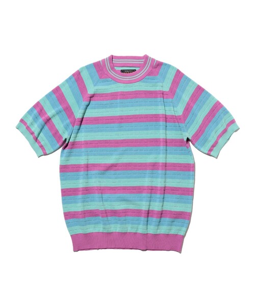 BEAMS PLUS(ビームスプラス)の「Knit Tee Stripe(Tシャツ/カットソー・メンズ・グレー/オリーブ/ラベンダー・X-LARGE/MEDIUM/SMALL/LARGE)」の3枚目の写真