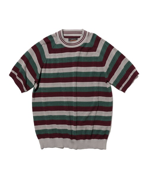 BEAMS PLUS(ビームスプラス)の「Knit Tee Stripe(Tシャツ/カットソー・メンズ・グレー/オリーブ/ラベンダー・X-LARGE/MEDIUM/SMALL/LARGE)」の9枚目の写真