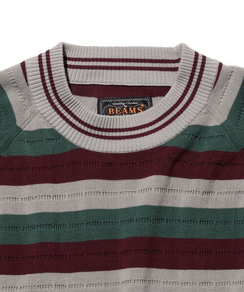 BEAMS PLUS(ビームスプラス)の「Knit Tee Stripe(Tシャツ/カットソー・メンズ・グレー/オリーブ/ラベンダー・X-LARGE/MEDIUM/SMALL/LARGE)」の10枚目の写真