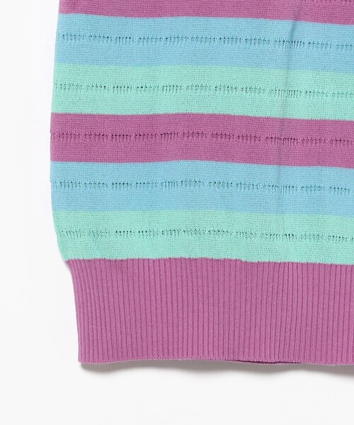 BEAMS PLUS(ビームスプラス)の「Knit Tee Stripe(Tシャツ/カットソー・メンズ・グレー/オリーブ/ラベンダー・X-LARGE/MEDIUM/SMALL/LARGE)」の4枚目の写真