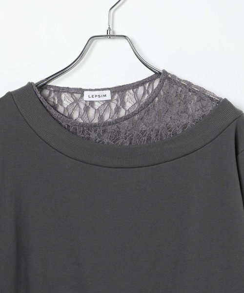 LEPSIM（レプシィム）の「ワンショルレイヤードライクチュニック　632567（Tシャツ/カットソー・レディース・チャコールグレー/ブラック/ライトグレー・FREE）」の5枚目の写真