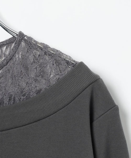 LEPSIM（レプシィム）の「ワンショルレイヤードライクチュニック　632567（Tシャツ/カットソー・レディース・チャコールグレー/ブラック/ライトグレー・FREE）」の6枚目の写真