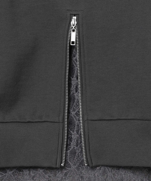 LEPSIM（レプシィム）の「ワンショルレイヤードライクチュニック　632567（Tシャツ/カットソー・レディース・チャコールグレー/ブラック/ライトグレー・FREE）」の9枚目の写真