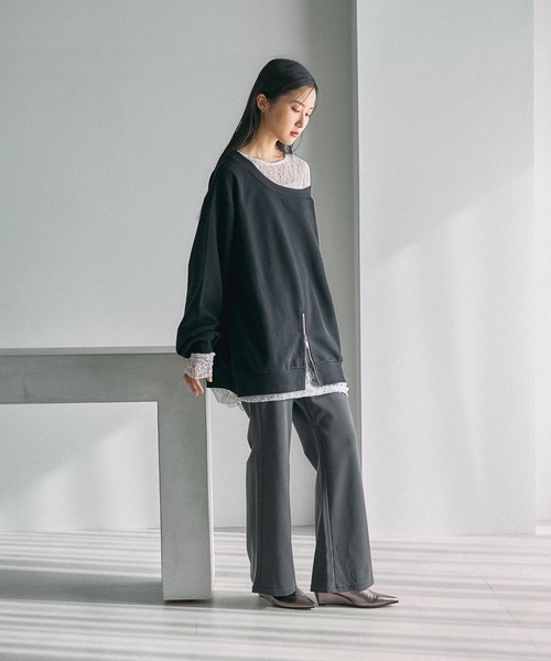 LEPSIM（レプシィム）の「ワンショルレイヤードライクチュニック　632567（Tシャツ/カットソー・レディース・チャコールグレー/ブラック/ライトグレー・FREE）」の16枚目の写真