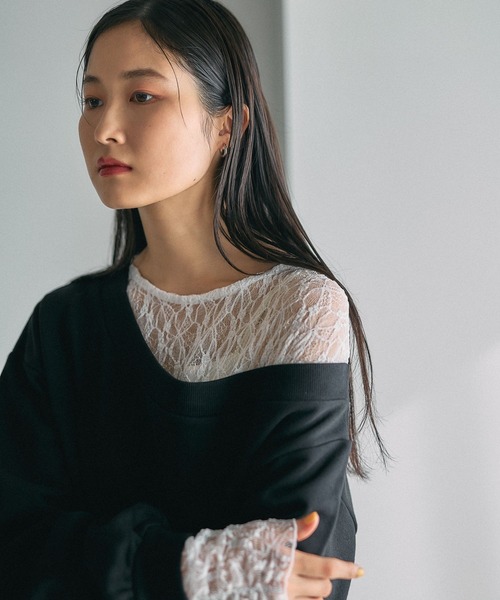 LEPSIM（レプシィム）の「ワンショルレイヤードライクチュニック　632567（Tシャツ/カットソー・レディース・チャコールグレー/ブラック/ライトグレー・FREE）」の19枚目の写真