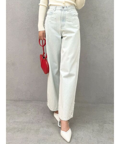 MERCURYDUO（マーキュリーデュオ）の「パールデニムパンツ（デニムパンツ・レディース・ブルー/ライトブルー・SMALL/MEDIUM）」の2枚目の写真