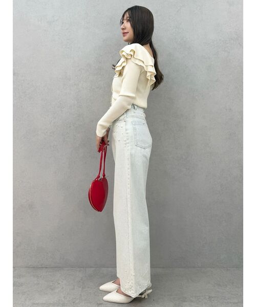 MERCURYDUO（マーキュリーデュオ）の「パールデニムパンツ（デニムパンツ・レディース・ブルー/ライトブルー・SMALL/MEDIUM）」の10枚目の写真