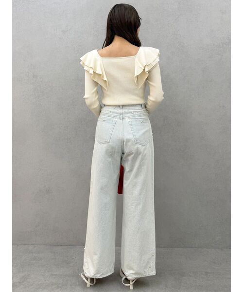 MERCURYDUO（マーキュリーデュオ）の「パールデニムパンツ（デニムパンツ・レディース・ブルー/ライトブルー・SMALL/MEDIUM）」の11枚目の写真