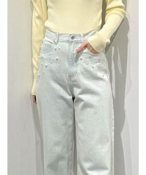 MERCURYDUO（マーキュリーデュオ）の「パールデニムパンツ（デニムパンツ・レディース・ブルー/ライトブルー・SMALL/MEDIUM）」の16枚目の写真