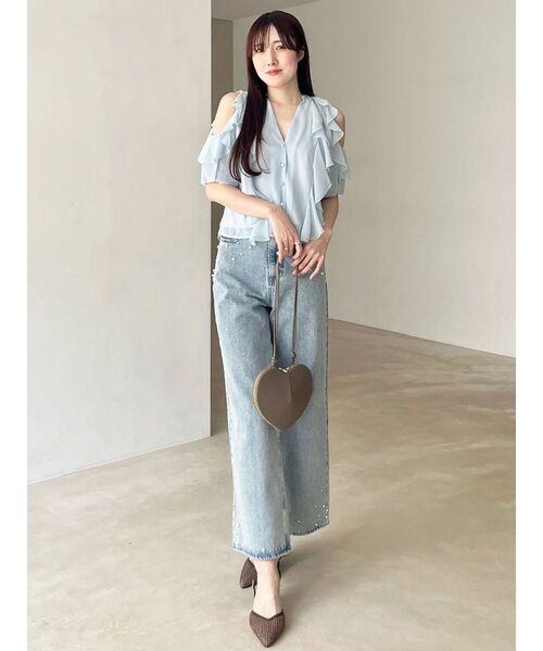 MERCURYDUO（マーキュリーデュオ）の「パールデニムパンツ（デニムパンツ・レディース・ブルー/ライトブルー/ピンク・SMALL/MEDIUM）」の19枚目の写真