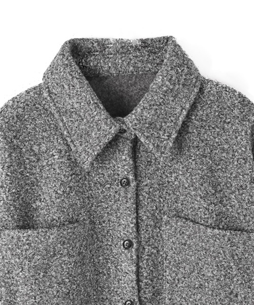 STYLE DELI(スタイルデリ)の「【BLK001】ループツイードビックカフスシャツ(シャツ/ブラウス・レディース・グレー/イエロー・FREE)」の18枚目の写真