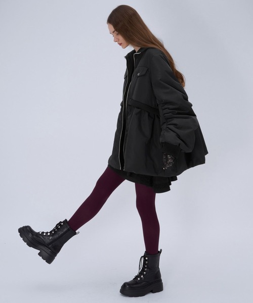 HARE(ハレ)の「MA-1ライクペプラムブルゾン(HARE)(ブルゾン・レディース・ブラック/グレー・FREE)」の5枚目の写真