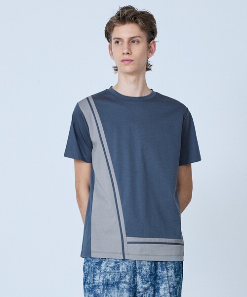 5351 POUR LES HOMMES（ゴーサンゴーイチプールオム）の「【L-Line】半袖 Tシャツ（Tシャツ/カットソー・メンズ・グレイッシュブルー/ホワイト/ブラック・50/48/46/44）」の3枚目の写真