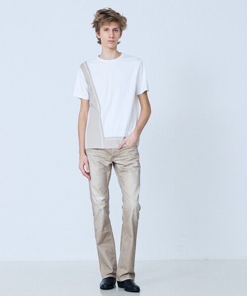 5351 POUR LES HOMMES（ゴーサンゴーイチプールオム）の「【L-Line】半袖 Tシャツ（Tシャツ/カットソー・メンズ・グレイッシュブルー/ホワイト/ブラック・50/48/46/44）」の20枚目の写真