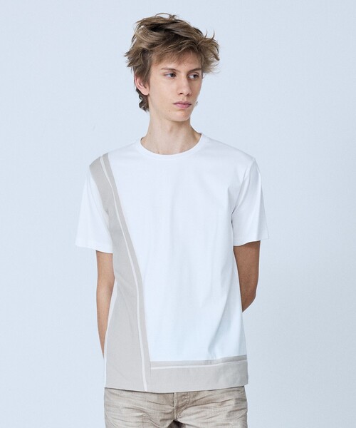 5351 POUR LES HOMMES（ゴーサンゴーイチプールオム）の「【L-Line】半袖 Tシャツ（Tシャツ/カットソー・メンズ・グレイッシュブルー/ホワイト/ブラック・50/48/46/44）」の21枚目の写真