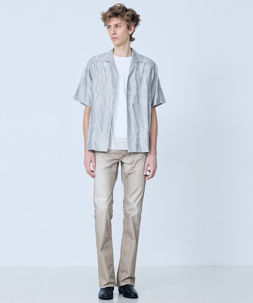 5351 POUR LES HOMMES（ゴーサンゴーイチプールオム）の「【L-Line】半袖 Tシャツ（Tシャツ/カットソー・メンズ・グレイッシュブルー/ホワイト/ブラック・50/48/46/44）」の6枚目の写真