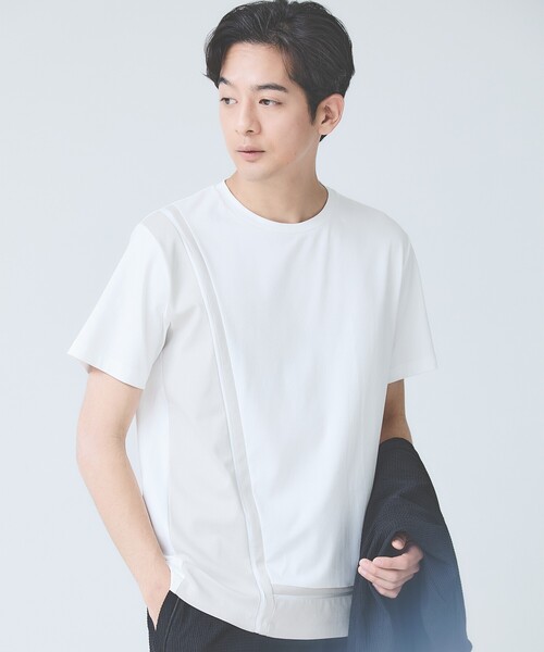 5351 POUR LES HOMMES（ゴーサンゴーイチプールオム）の「【L-Line】半袖 Tシャツ（Tシャツ/カットソー・メンズ・グレイッシュブルー/ホワイト/ブラック・50/48/46/44）」の7枚目の写真