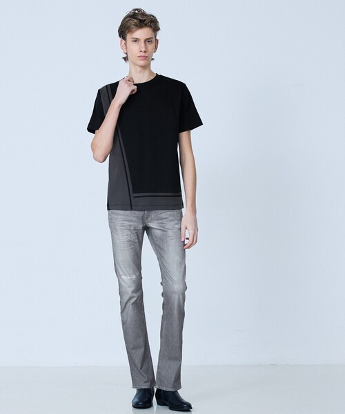 5351 POUR LES HOMMES(ゴーサンゴーイチプールオム)の「【L-Line】半袖 Tシャツ(Tシャツ/カットソー・メンズ・グレイッシュブルー/ホワイト/ブラック・50/48/46/44)」の21枚目の写真