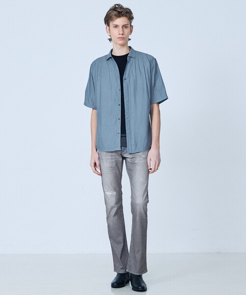5351 POUR LES HOMMES(ゴーサンゴーイチプールオム)の「【L-Line】半袖 Tシャツ(Tシャツ/カットソー・メンズ・グレイッシュブルー/ホワイト/ブラック・50/48/46/44)」の20枚目の写真