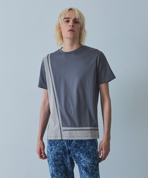 5351 POUR LES HOMMES(ゴーサンゴーイチプールオム)の「【L-Line】半袖 Tシャツ(Tシャツ/カットソー・メンズ・グレイッシュブルー/ホワイト/ブラック・50/48/46/44)」の17枚目の写真