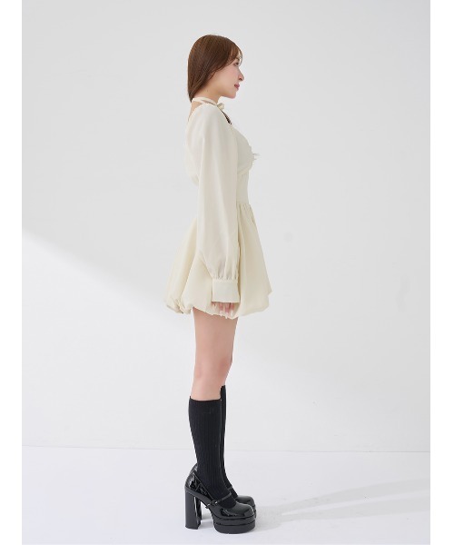 ウエストコルセットバルーンミニワンピース（ワンピース）｜Darich