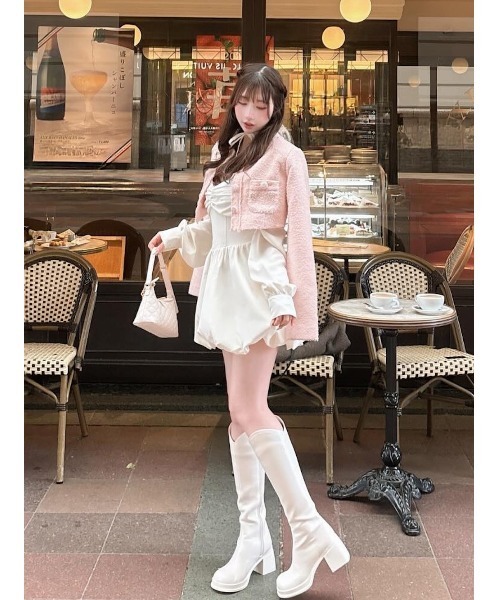 ウエストコルセットバルーンミニワンピース（ワンピース）｜Darich