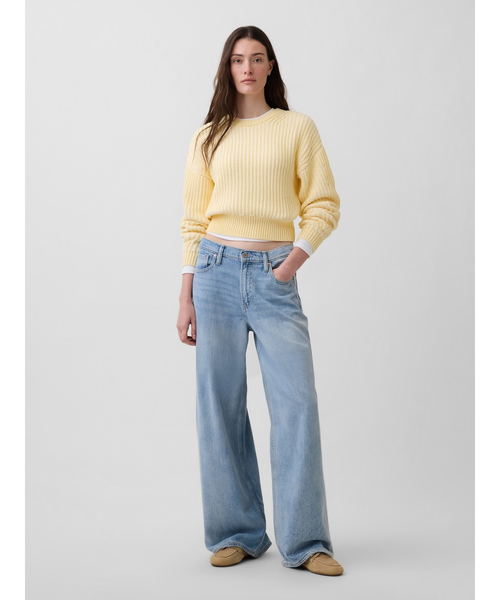 GAP(ギャップ)の「コットン100% バレルスリーブ クロップドセーター(ニット/セーター・レディース・オフホワイト/ブルー/イエロー/グリーン・XL/L/M/S/XS/XXS)」の11枚目の写真