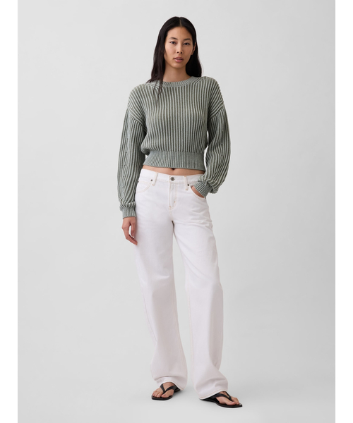 GAP(ギャップ)の「コットン100% バレルスリーブ クロップドセーター(ニット/セーター・レディース・オフホワイト/ブルー/イエロー/グリーン・XL/L/M/S/XS/XXS)」の13枚目の写真