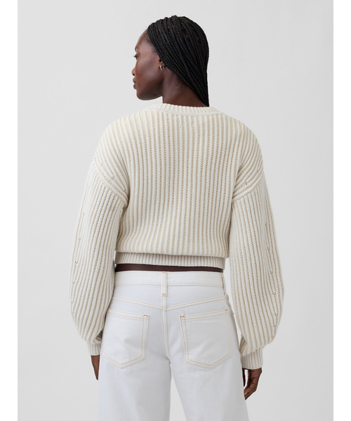 GAP(ギャップ)の「コットン100% バレルスリーブ クロップドセーター(ニット/セーター・レディース・オフホワイト/ブルー/イエロー/グリーン・XL/L/M/S/XS/XXS)」の18枚目の写真