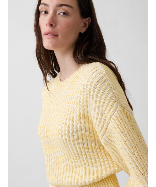 GAP(ギャップ)の「コットン100% バレルスリーブ クロップドセーター(ニット/セーター・レディース・オフホワイト/ブルー/イエロー/グリーン・XL/L/M/S/XS/XXS)」の20枚目の写真