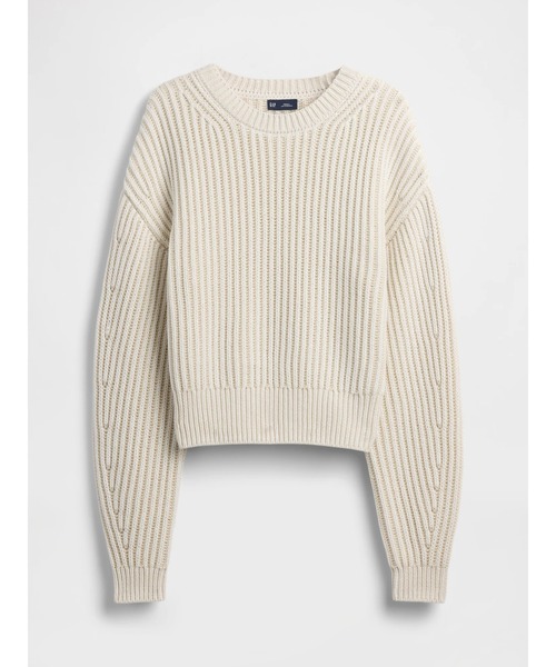 GAP(ギャップ)の「コットン100% バレルスリーブ クロップドセーター(ニット/セーター・レディース・オフホワイト/ブルー/イエロー/グリーン・XL/L/M/S/XS/XXS)」の7枚目の写真