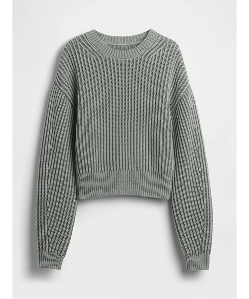 GAP(ギャップ)の「コットン100% バレルスリーブ クロップドセーター(ニット/セーター・レディース・オフホワイト/ブルー/イエロー/グリーン・XL/L/M/S/XS/XXS)」の9枚目の写真