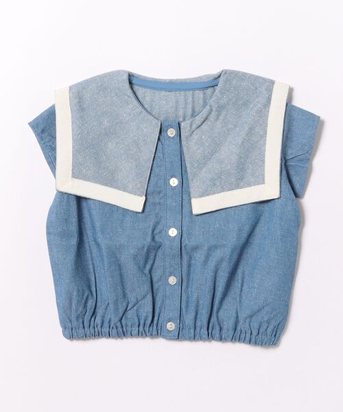 maarook（マルーク）の「ネップデニムセーラーブラウス（シャツ/ブラウス・キッズ・ブルー・130cm/110cm/100cm/120cm/90cm）」の15枚目の写真