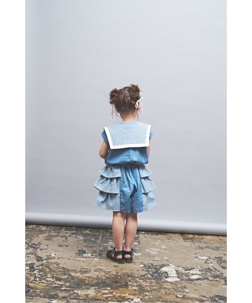 maarook（マルーク）の「ネップデニムセーラーブラウス（シャツ/ブラウス・キッズ・ブルー・130cm/110cm/100cm/120cm/90cm）」の5枚目の写真