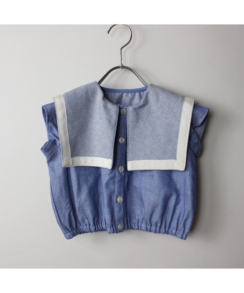 maarook（マルーク）の「ネップデニムセーラーブラウス（シャツ/ブラウス・キッズ・ブルー・130cm/110cm/100cm/120cm/90cm）」の8枚目の写真