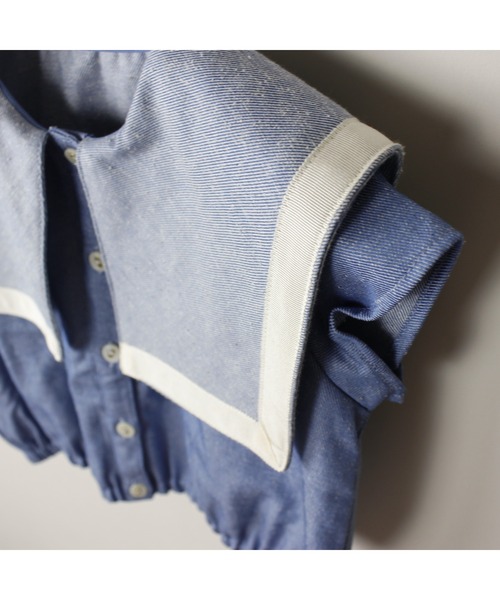 maarook（マルーク）の「ネップデニムセーラーブラウス（シャツ/ブラウス・キッズ・ブルー・130cm/110cm/100cm/120cm/90cm）」の9枚目の写真