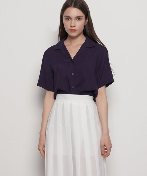 THE-ABON（エイボン）の「W221 linen open collar half shirts mint（シャツ/ブラウス・レディース・その他・FREE）」の3枚目の写真