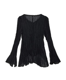Ameri(�A����)��TULLE FRINGE WASHER BLOUSE(�V���c/�u���E�X)