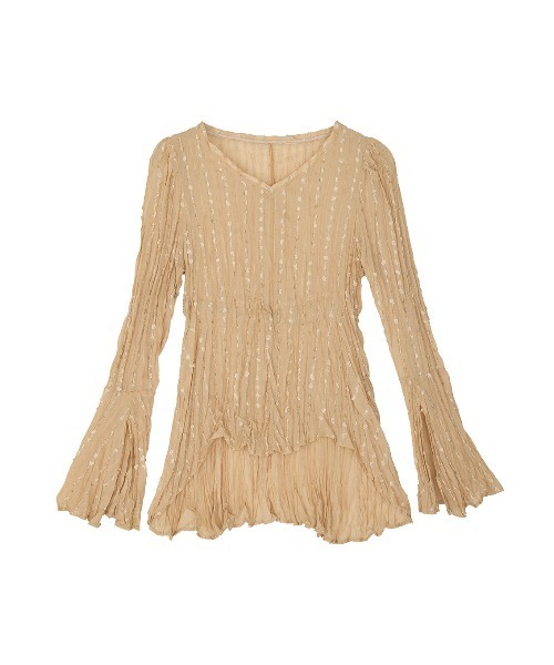 Ameri（アメリ）の「TULLE FRINGE WASHER BLOUSE（シャツ/ブラウス・レディース・アイボリー/ブラック/ベージュ・FREE）」の11枚目の写真