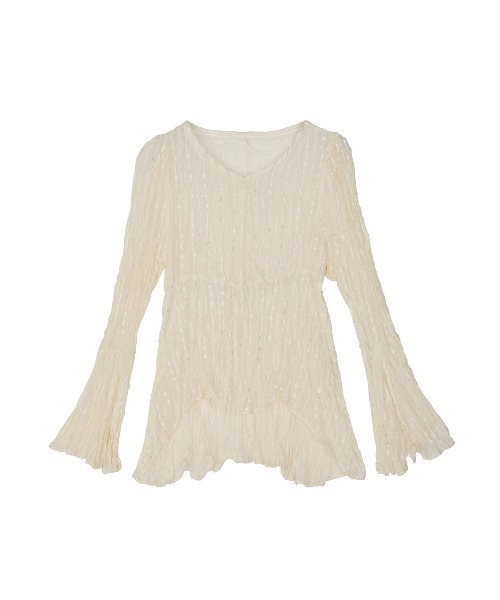 Ameri（アメリ）の「TULLE FRINGE WASHER BLOUSE（シャツ/ブラウス・レディース・アイボリー/ブラック/ベージュ・FREE）」の13枚目の写真