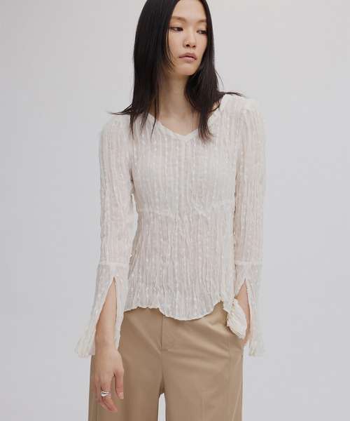TULLE FRINGE WASHER BLOUSE（シャツ/ブラウス）｜Ameri（アメリ）の