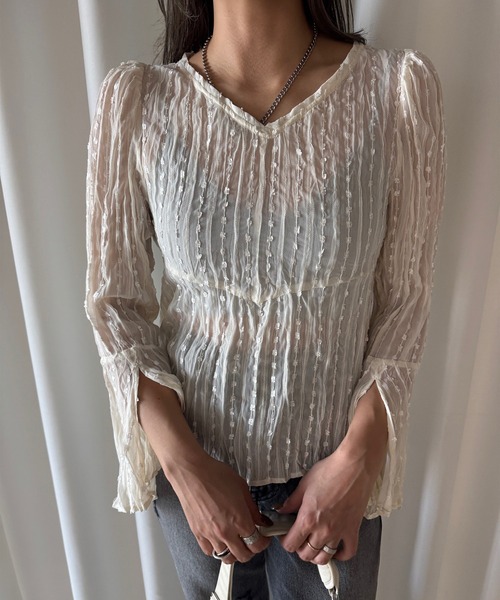 TULLE FRINGE WASHER BLOUSE（シャツ/ブラウス）｜Ameri（アメリ）の