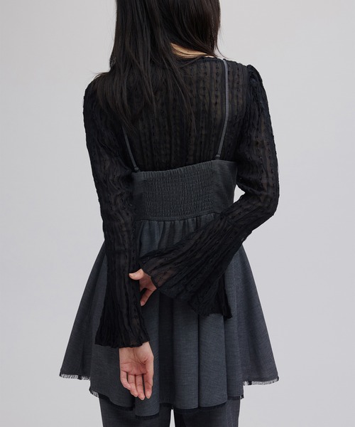 Ameri（アメリ）の「TULLE FRINGE WASHER BLOUSE（シャツ/ブラウス・レディース・アイボリー/ブラック/ベージュ・FREE）」の19枚目の写真