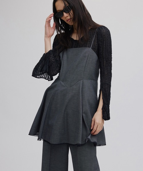 Ameri（アメリ）の「TULLE FRINGE WASHER BLOUSE（シャツ/ブラウス・レディース・アイボリー/ブラック/ベージュ・FREE）」の20枚目の写真