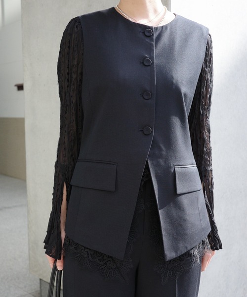 Ameri（アメリ）の「TULLE FRINGE WASHER BLOUSE（シャツ/ブラウス・レディース・アイボリー/ブラック/ベージュ・FREE）」の17枚目の写真