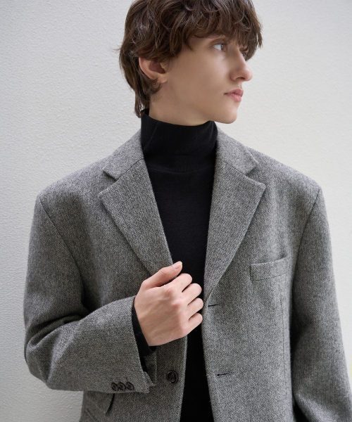 TRIP LE SENS（トリップ ル センス）の「[F/W]ツーフラップポケット3Bブレザー_ヘリンボーンブラック（テーラードジャケット・メンズ・その他・M/L）」の2枚目の写真